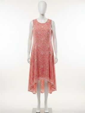 Tommy Hilfiger Coral-Pink Lace High-Low Dress
